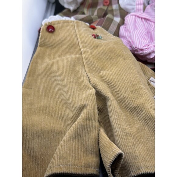 Vtg 1980s Doll Clothes TLC Overalls Dress Some Need Repair Unbranded 5 Pieces - Picture 8 of 16
